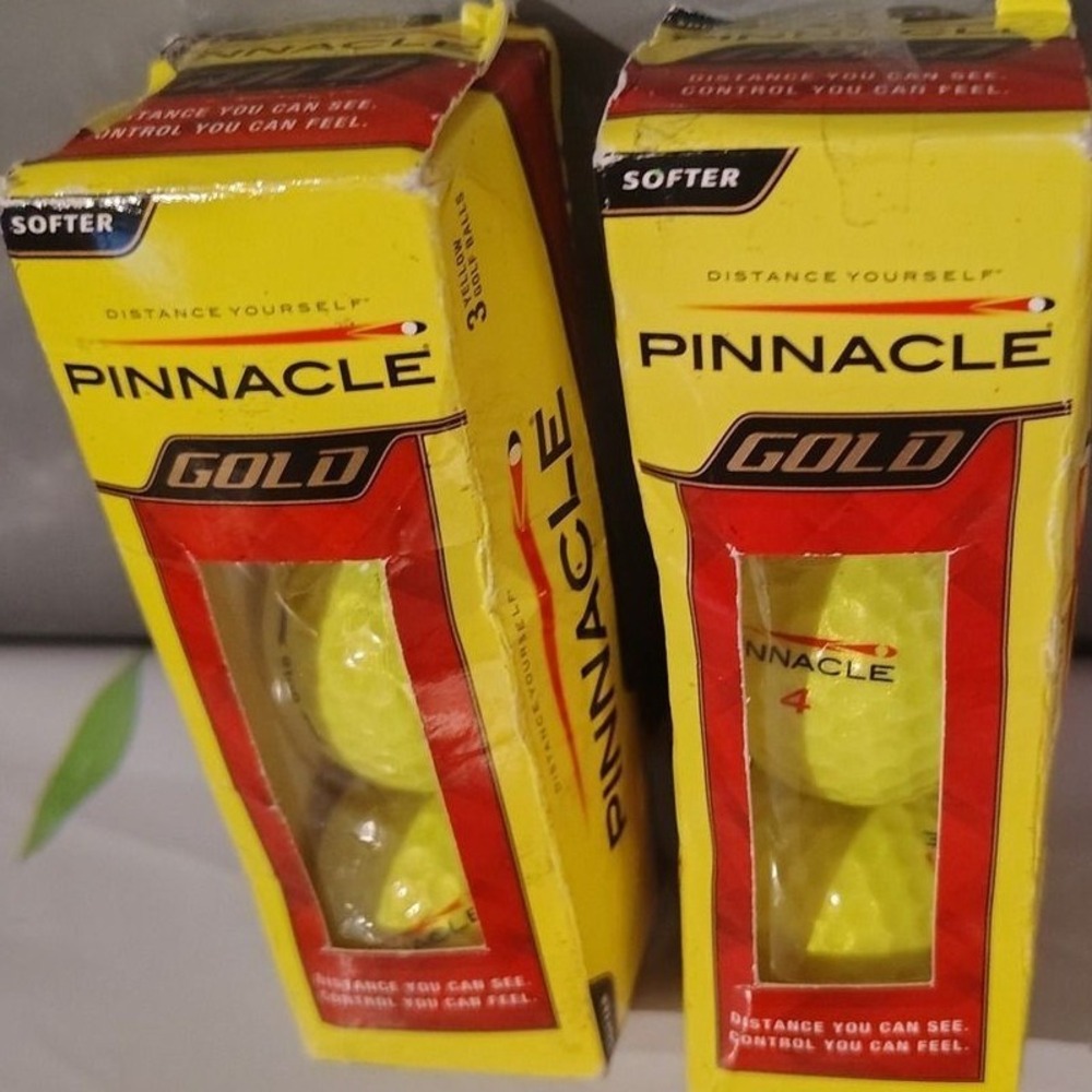 Pinnacle Gold Distance Yellow Golf Balls 2 Sleeves 6 Balls Total Softer Feel